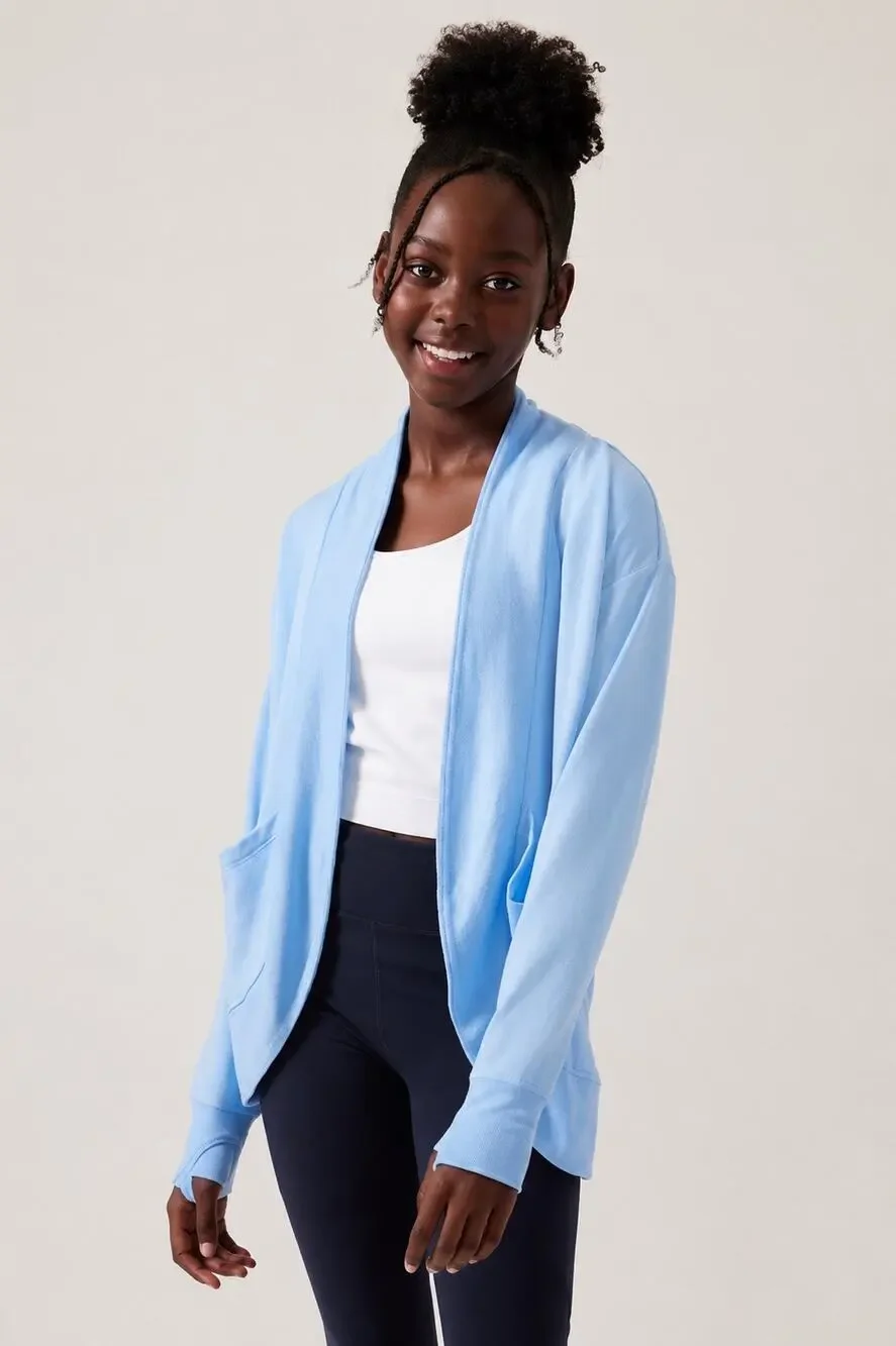Athleta Girl Wrap ’n Roll Cardigan 2.0 Gossamer Blue Size 14 (XL)